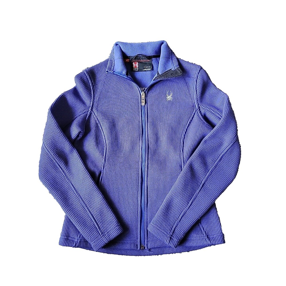 Spyder Jacket Women's Sz Small Purple Core Lined Full Zip Logo Zip Pockets